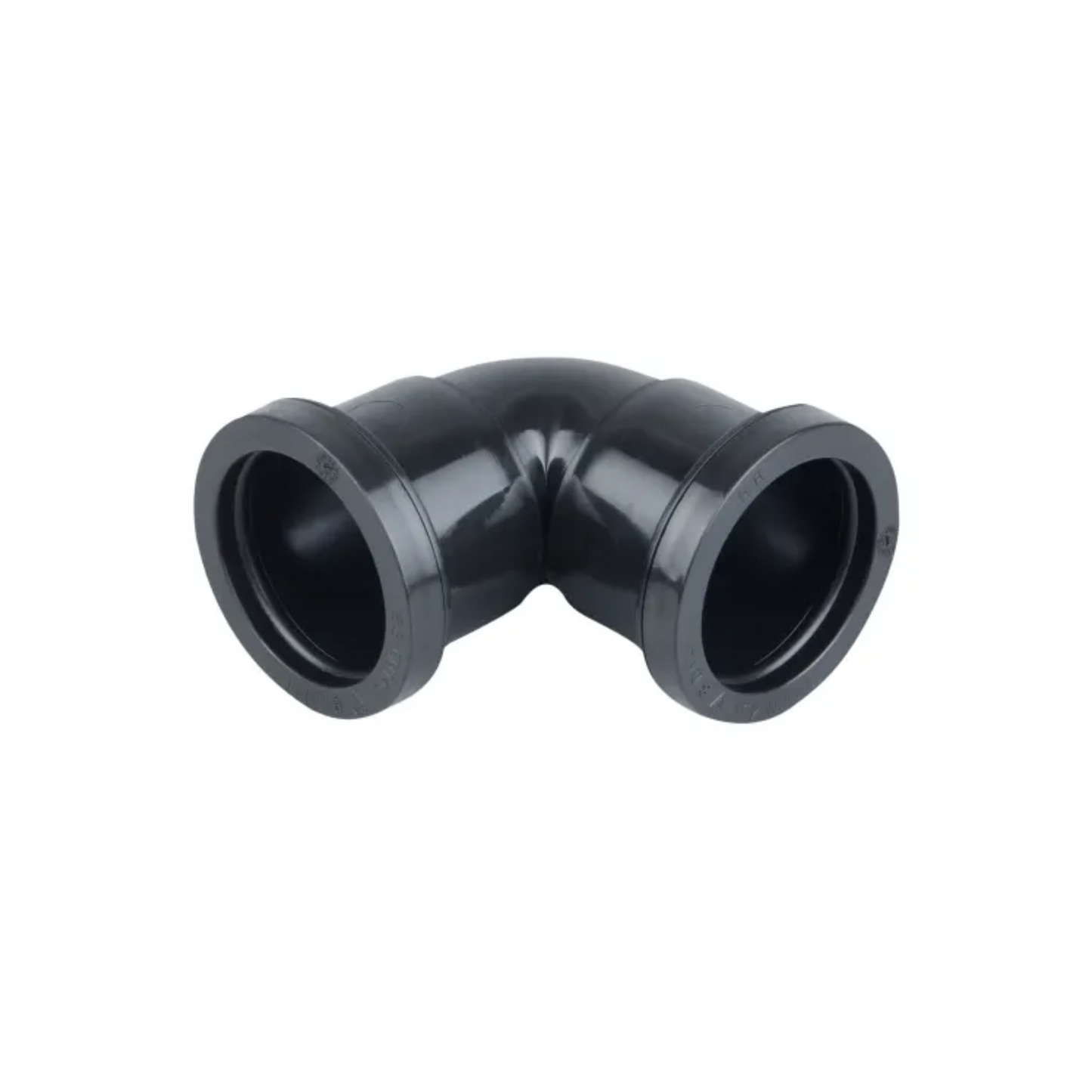 90° x 40 mm Osma Push‑Fit Waste Knuckle Bend - Wavin (Black) – 5W160B
