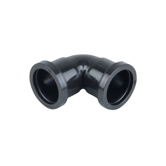 90° x 40 mm Osma Push‑Fit Waste Knuckle Bend - Wavin (Black) – 5W160B