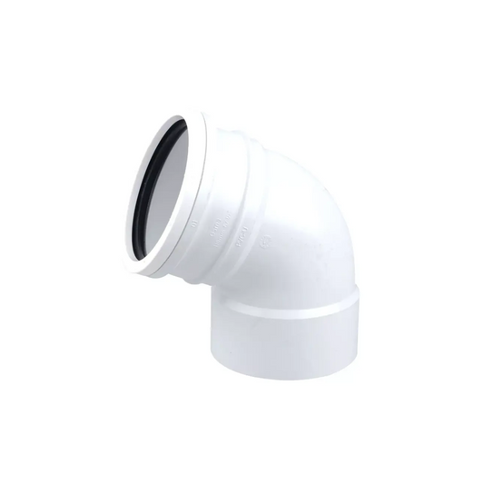 Wavin OsmaSoil Ring‑Seal / Solvent‑Weld Offset Bend (White) 110mm – 4S440W