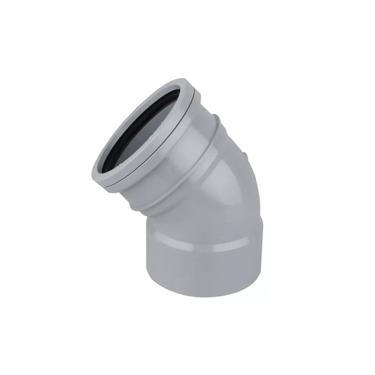 110mm x 45° OsmaSoil Ring Seal SW/S Bend - Wavin (Grey) – 4S363G