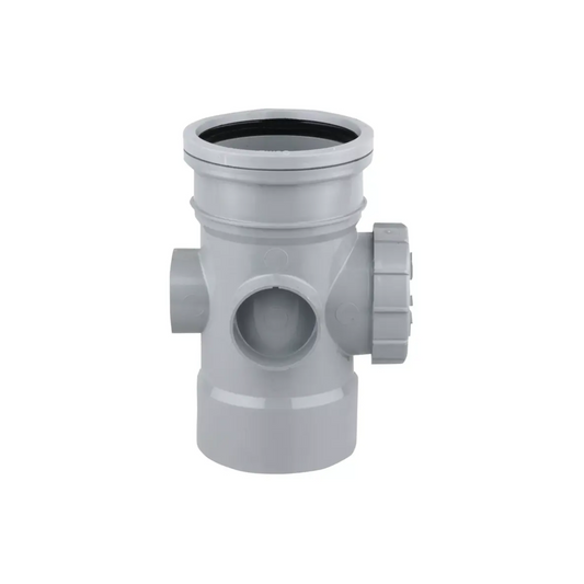 110mm OsmaSoil Ring‑Seal Bossed Access Pipe - Wavin (Grey) - 4S374G