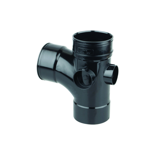 110mm Osma Soil Solvent Weld System 87.5 Degree Single Branch - Wavin (Black) - 4S490B