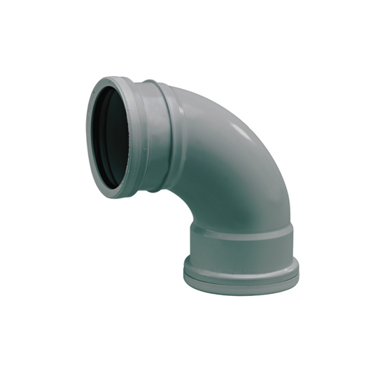 110mm x 87.5° OsmaSoil Double Socket Bend - Wavin (Grey) - 4S561G