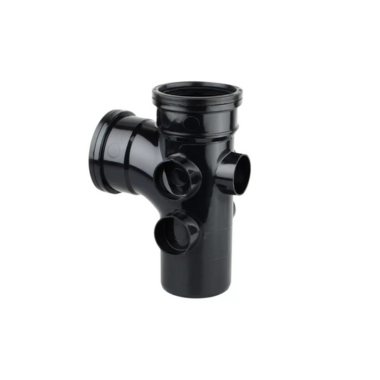 Wavin OsmaSoil 5‑Boss Single‑Branch (Black) 87.5° 110mm - 4S195B