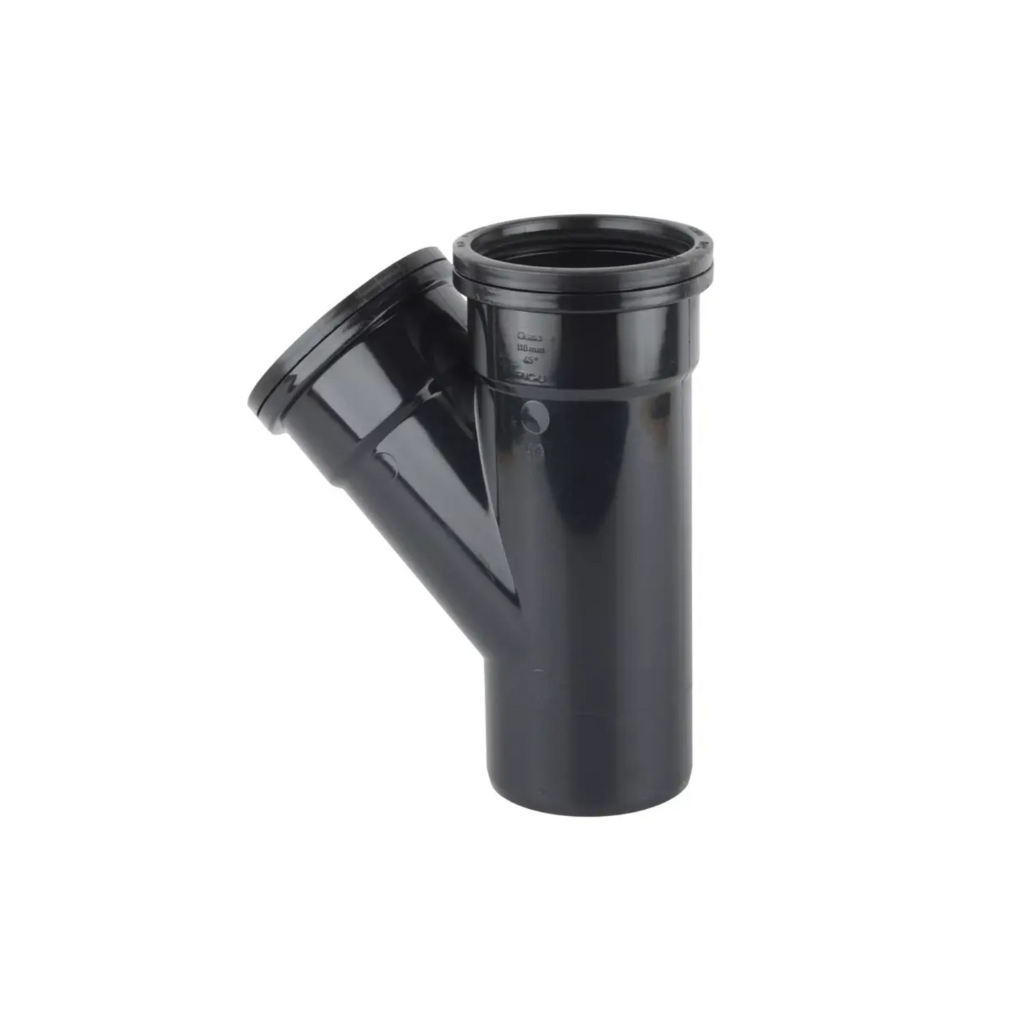 110mm x 45° OsmaSoil Single‑Branch - Wavin (Black) - 4S210B