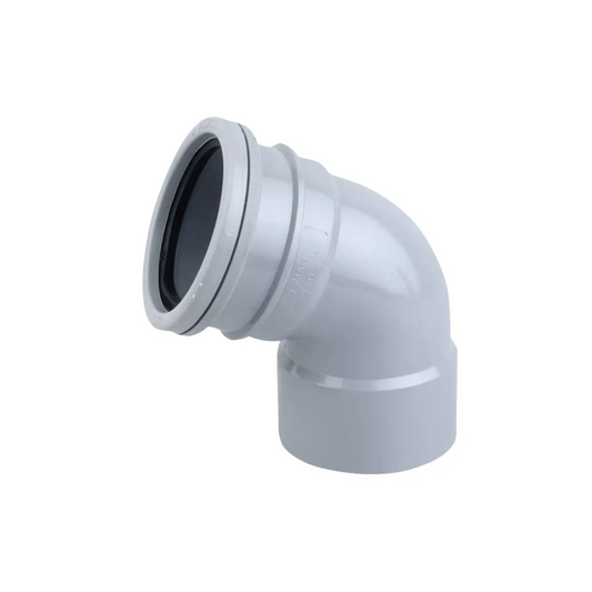 Wavin OsmaSoil Ring Seal Top Offset Bend (Grey) 82mm – 3S440G