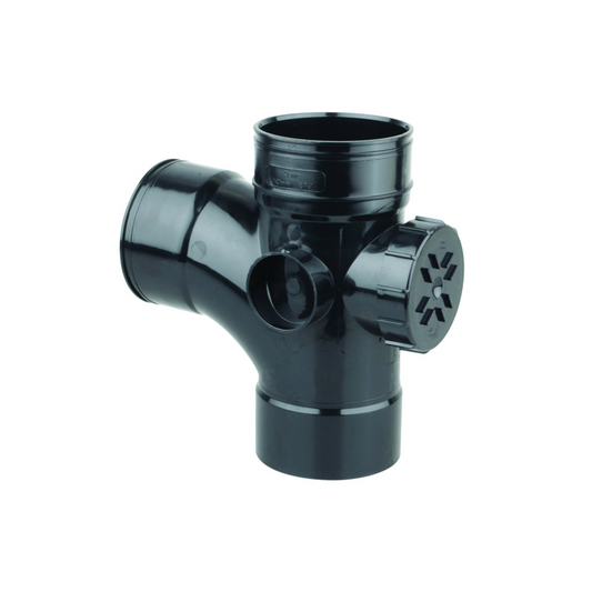 110mm Osma Soil Solvent Weld Access Branch 87.5 Degree - Wavin (Black) - 4S493B