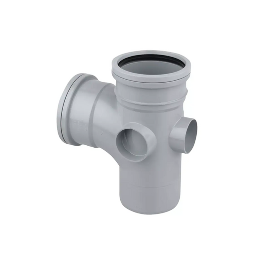 Wavin OsmaSoil Ring‑Seal Branch (Grey) 87.5° 82mm – 3S190G