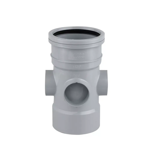 Wavin OsmaSoil S/SW Bossed Pipe (Grey) 110mm - 4S590G