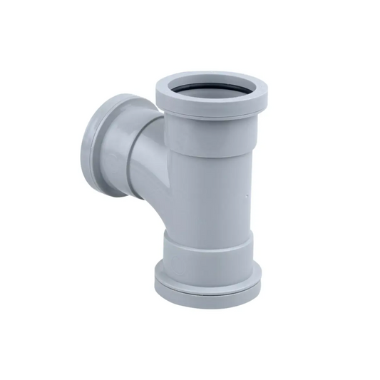 Wavin Osma Push‑Fit Waste Tee (Grey) 87.5° 50 mm – 2W190G