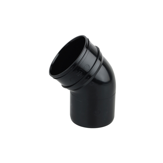 110mm Osma Soil Solvent Weld System Bend 45 Degree - Wavin (Black) - 4S263B