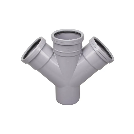 Wavin OsmaSoil Ring Seal Double Branch (Grey) 45° 110mm - 4S250G