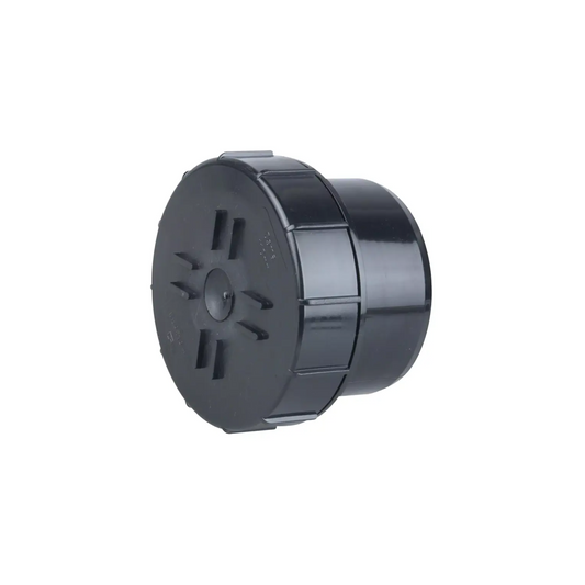 Wavin OsmaSoil Plain Ended Access Plug (Black) 110mm - 4S292B