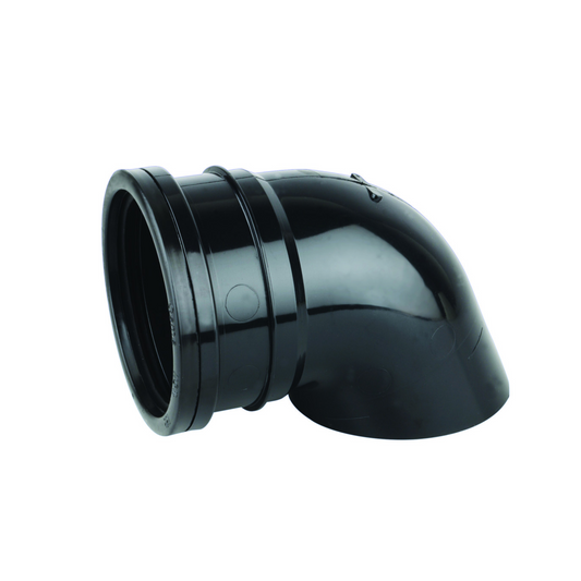 110mm OsmaSoil S/S Rainwater Pipe Shoe - Wavin (Black) - 4S288B