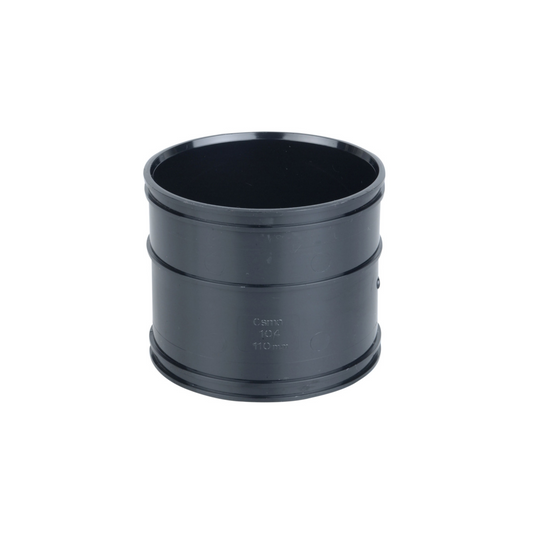 160mm Osma Soil Double Solvent Weld Double Socket - Wavin (Black)