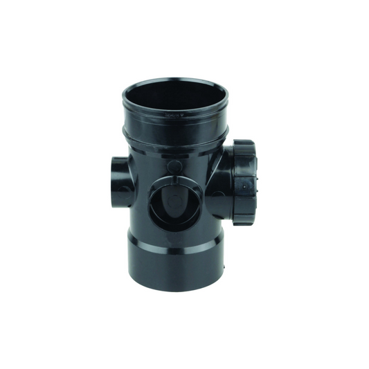 160mm Osma Soil Solvent Weld Bossed Access - Wavin (Black) - 6S474B