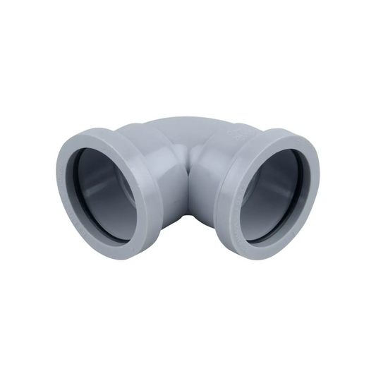 90° x 50 mm Osma Push‑Fit Waste Knuckle Bend - Wavin (Grey) – 2W160G