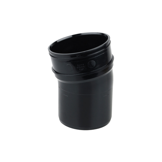 110mm Osma Soil Solvent Socket Long Tail Bend 11.25 Degree - Wavin (Black) - 4S268B