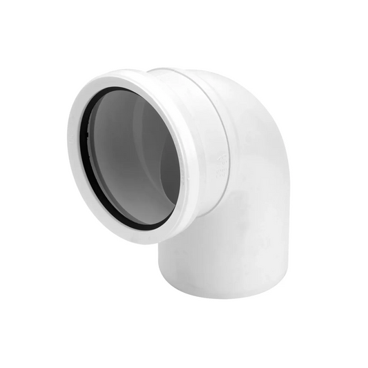 Wavin OsmaSoil Tight Radius Ring Seal Bend (White) 87.5° 110mm - 4S160W