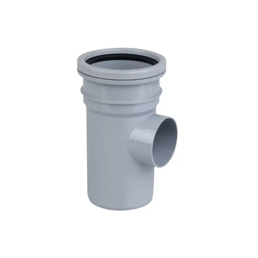 Wavin OsmaSoil Ring Seal Bossed Pipe (Grey) 82mm - 3S649G