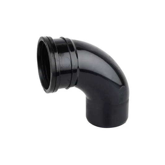 110mm x 87.5° OsmaSoil Ring‑Seal Single‑Socket Bend - Wavin (Black) – 4S161B