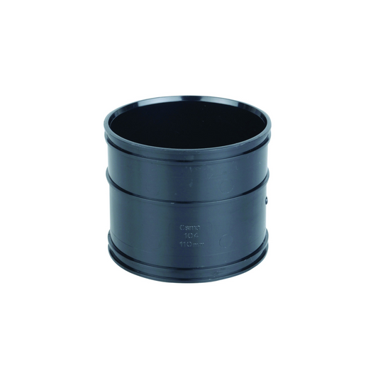 110mm Osma Soil Solvent Weld Double Socket - Wavin (Black) - 4S104B