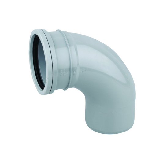 160mm x 87.5° OsmaSoil Ring-Seal Single Socket Bend - Wavin (Grey) - 6S161G