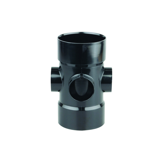 110mm Osma Soil Double Solvent Weld Plain Bossed Pipe - Wavin (Black) - 4S586B