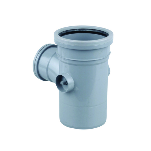 160mm x 110mm x 87.5° OsmaSoil Ring-Seal Unequal Single Branch - Wavin (Grey) - 6S198G