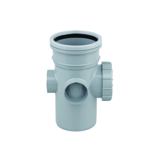Wavin OsmaSoil Single Socket Bossed Access Pipe (Grey) 160mm - 6S274G