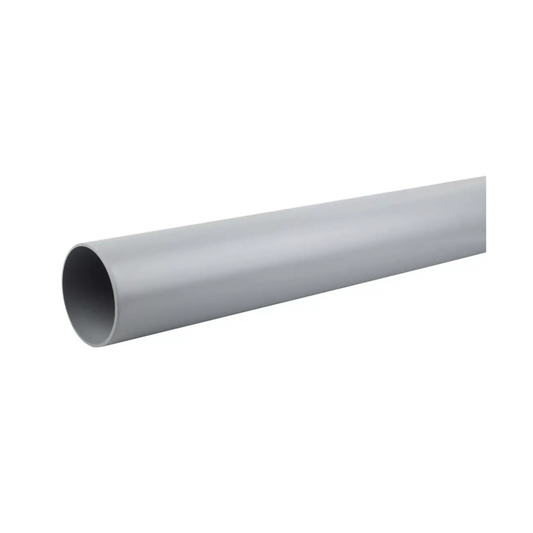 Wavin OsmaSoil Plain‑Ended Soil Pipe (Grey) 110mm 4m - 4S074G