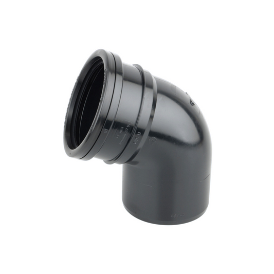Wavin OsmaSoil Ring-Seal Single Socket Offset Bend (Black) 110mm x 67.5° - 4S444B