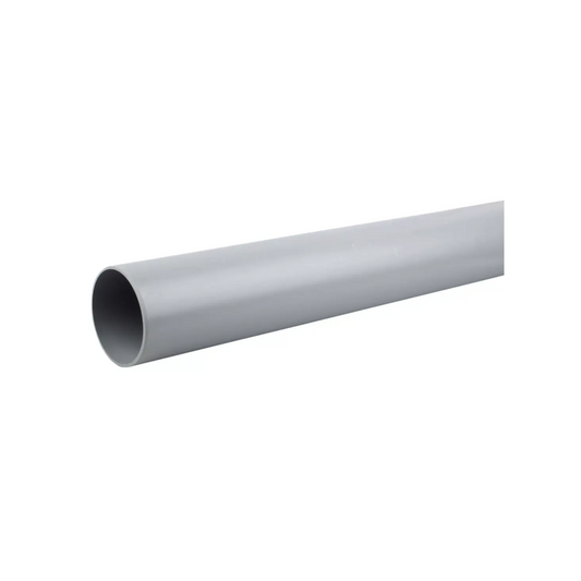 82mm x 4M OsmaSoil Plain‑Ended Pipe - Wavin (Grey) - 3S074G