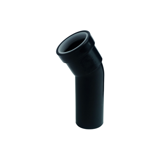 40mm Osma Waste Push-Fit Spigot Bend 30 Degree - Wavin (Black) - 5W166B