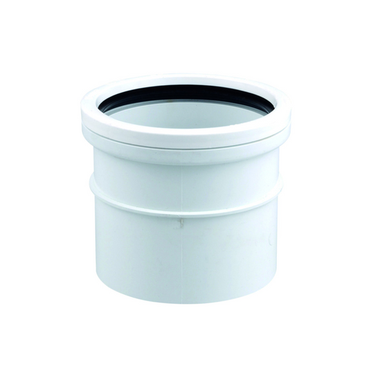 Wavin OsmaSoil Single Socket Expansion Joint/Coupled Socket (White) 110mm - 4S124W