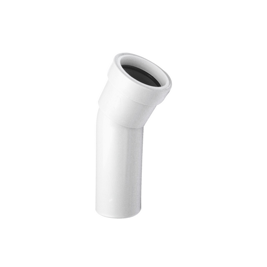 32mm Osma Push-Fit Waste Spigot Bend 30 Degree - Wavin (White) - 4W166W