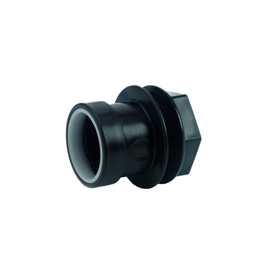 40mm Osma Waste Push-Fit Tank Connector - Wavin (Black) - 5W185B