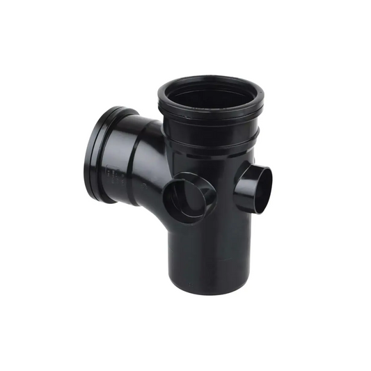 110mm x 76° OsmaSoil Ring Seal Single Socket Branch - Wavin (Black) - 4S220B