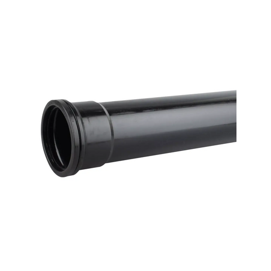 110mm x 4M OsmaSoil Ring Seal Single Socket Pipe - Wavin (Black) – 4S044B