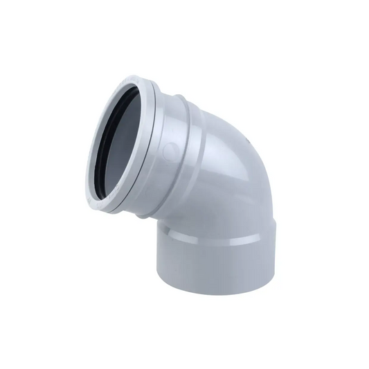Wavin OsmaSoil Ring Seal/Solvent Weld Top Offset Bend (Grey) 67.5° 110mm - 4S440G