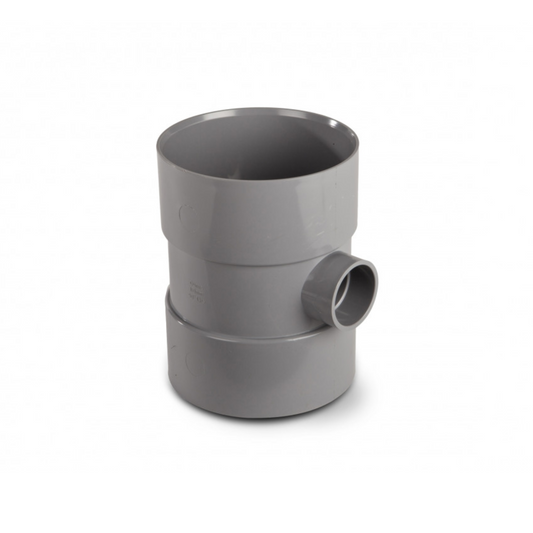 110mm x 32mm OsmaSoil Double Solvent Weld Bossed Pipe - Wavin (Grey) - 4S483G