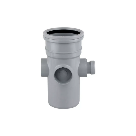 Wavin OsmaSoil Ring Seal Boss Single Socket Pipe (Grey) 110mm 32mm - 4S581G