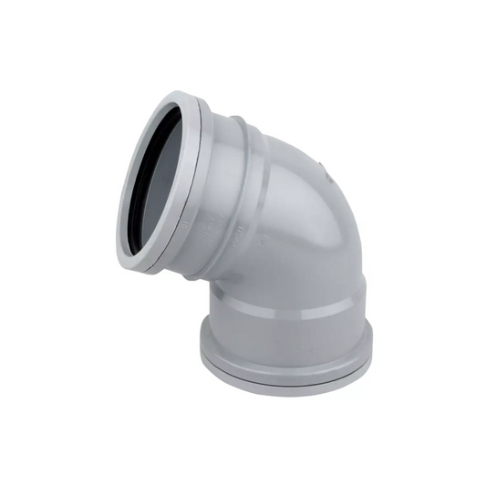 Wavin OsmaSoil Ring Seal Dual Socket Downward Offset Bend (Grey) 67.5° 110mm - 4S445G