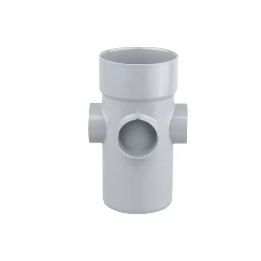 Wavin OsmaSoil Ring Seal Bossed Pipe Single Socket 4 Boss (Grey) 110mm - 4S585G
