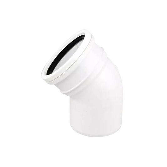 Wavin OsmaSoil Ring Seal Bend (White) 45° 110mm – 4S163W