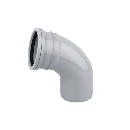 110mm x OsmaSoil Ring‑Seal Single‑Socket Bend - Wavin (Grey) – 4S164G