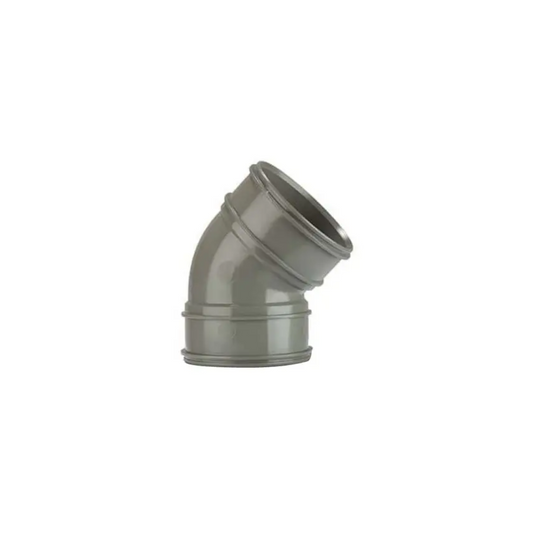 Polypipe System 2000 Double Socket Bend (Grey) 4in/110mm x 135° - SWB18SG