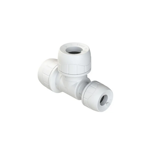 Polypipe Polyplumb Enhanced End Reducing Tee 15mm 10mm x 15mm - PB1415EW