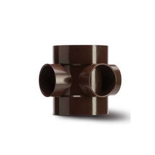 Polypipe System 2000 Short Boss Pipe Double Solvent Socket (Brown) 110mm - SE60BR