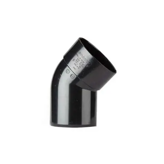 Polypipe System 2000 Offset Bend Solvent Spigot Socket (Black) 110mm x 135° - SB404B